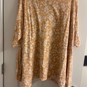 ODDY Peach and White Abstract Blouse